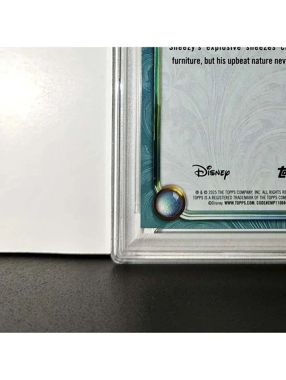 Sneezy 2025 Topps Disney #106 Diamond Card Snow White and the Seven Dwarfs PSA 9